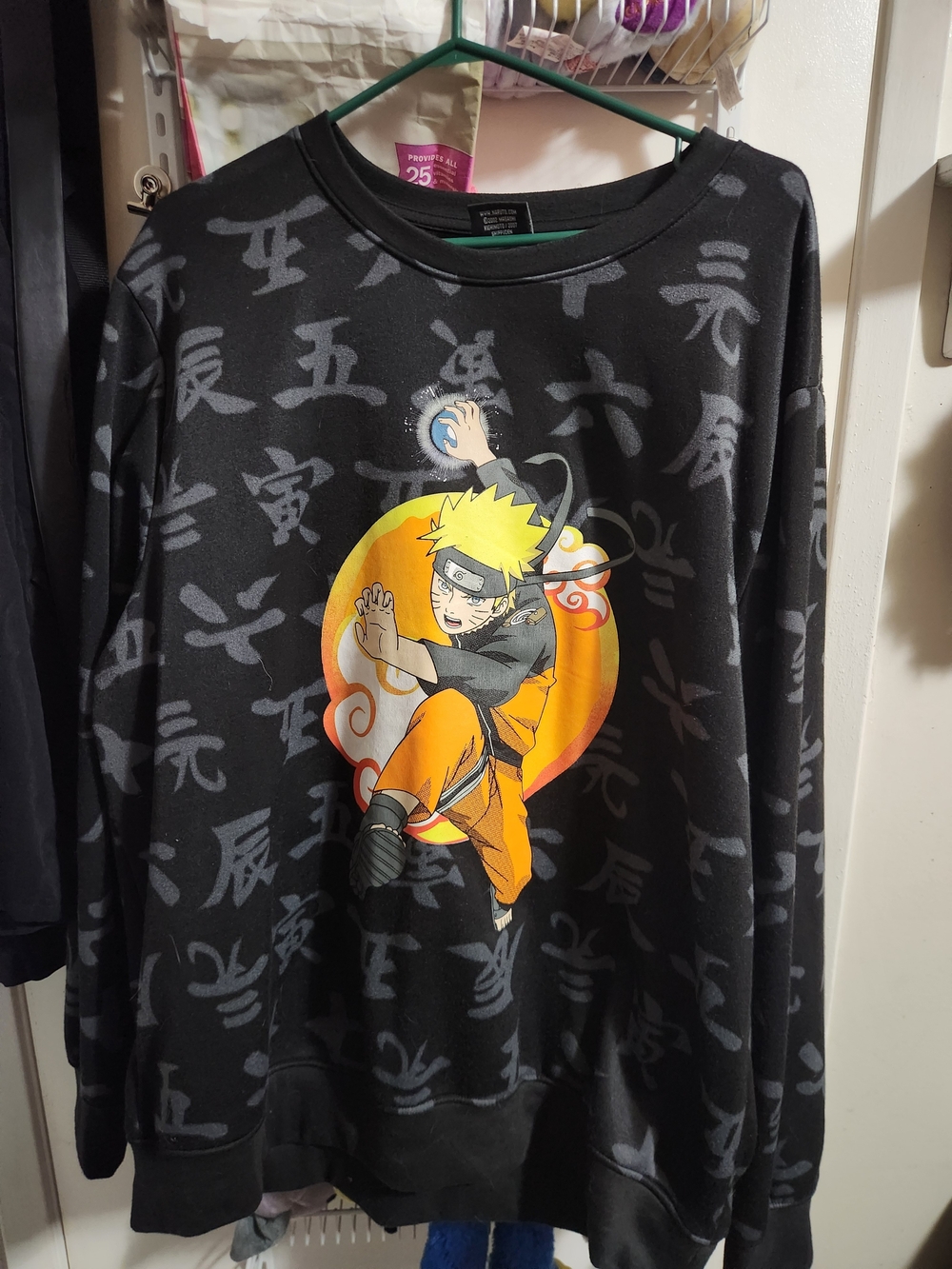 Black Naruto Graphic Crewneck Sweater